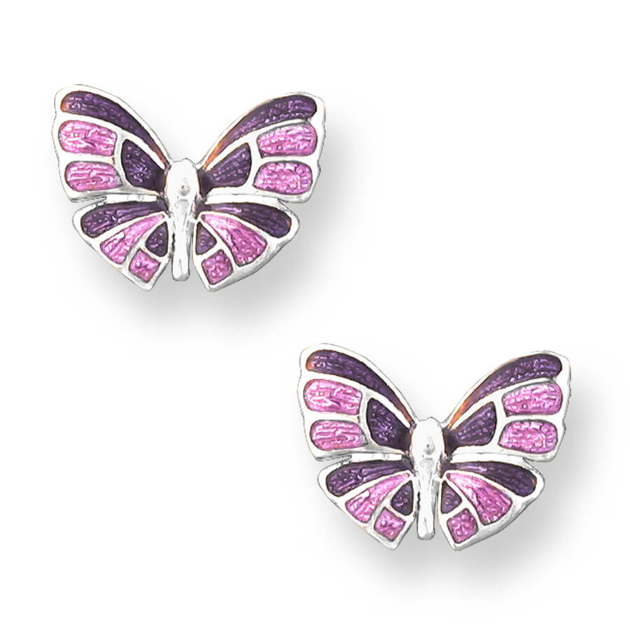 Buy Purple butterfly earrings with real natural flowers - Seema Clay
